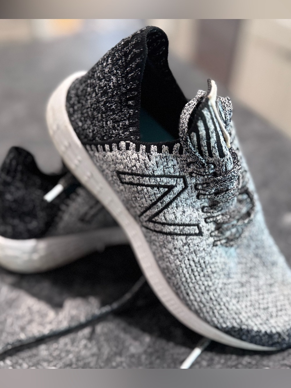 New Balance Gray & Black Knit Runner
